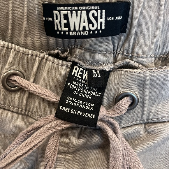 REWASH Women’s Denim Pull on Drawstring Cargo Joggers Sz(M)Gray(Buy Now Only) - Picture 2 of 6